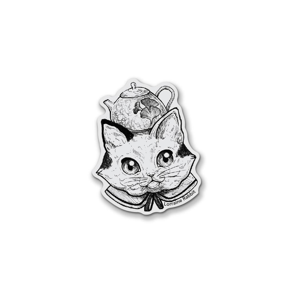 Teapot cat - sticker