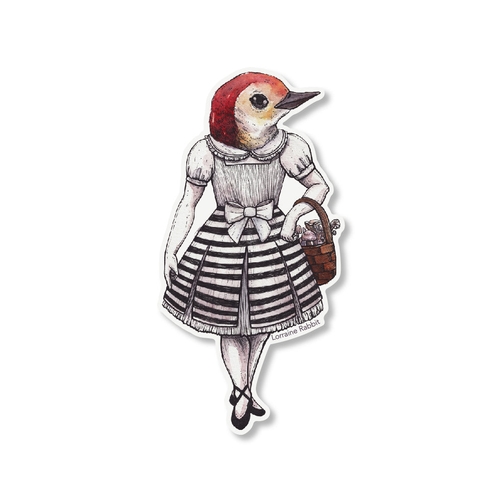 Lady Woodpecker sticker